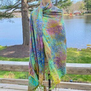 Beautiful Batik Rayon Scarf or Shawl by Alegre